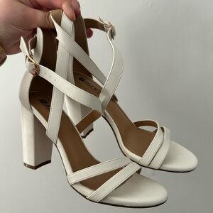Size 8.5 White Heels